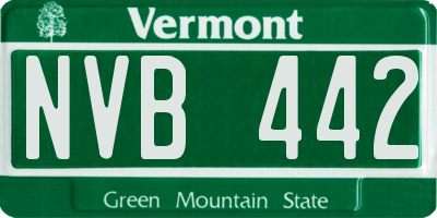 VT license plate NVB442