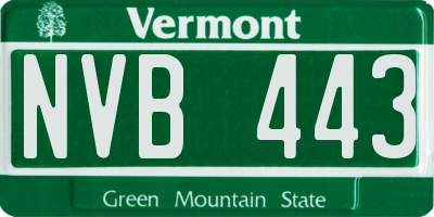 VT license plate NVB443
