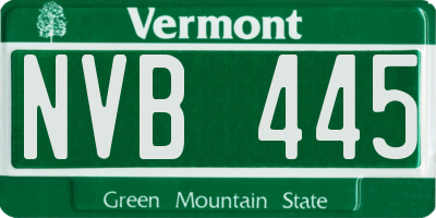 VT license plate NVB445
