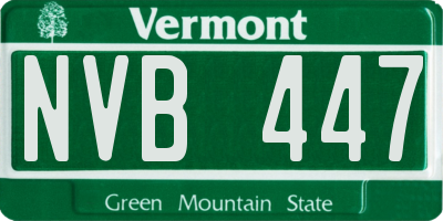 VT license plate NVB447