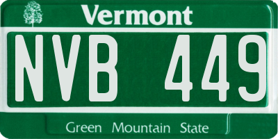VT license plate NVB449