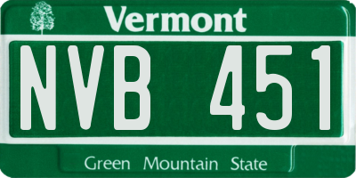 VT license plate NVB451