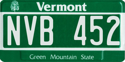 VT license plate NVB452
