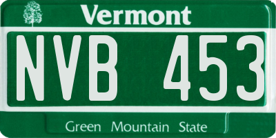VT license plate NVB453