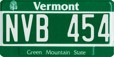 VT license plate NVB454