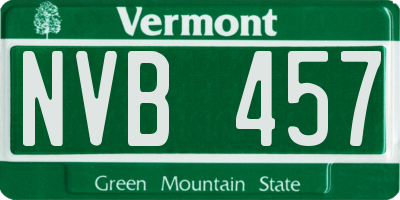 VT license plate NVB457