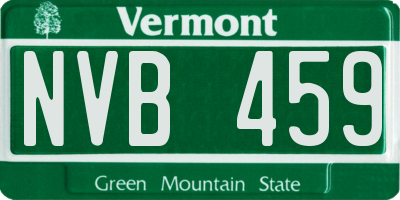 VT license plate NVB459