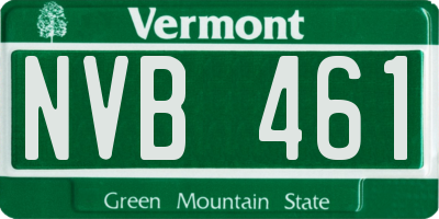 VT license plate NVB461