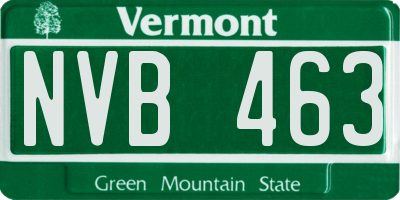 VT license plate NVB463
