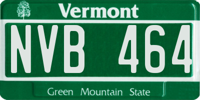 VT license plate NVB464