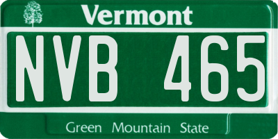 VT license plate NVB465