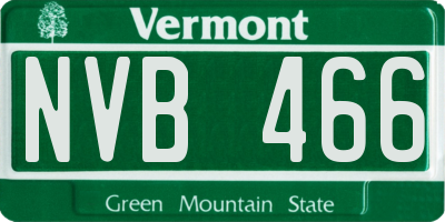 VT license plate NVB466