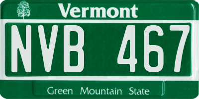 VT license plate NVB467