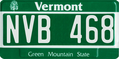 VT license plate NVB468