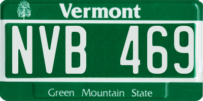 VT license plate NVB469