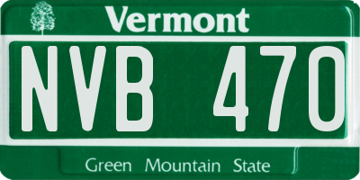 VT license plate NVB470
