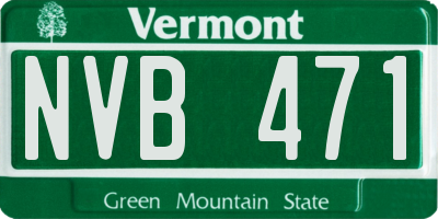 VT license plate NVB471
