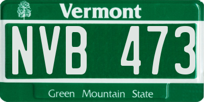 VT license plate NVB473