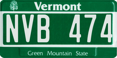 VT license plate NVB474