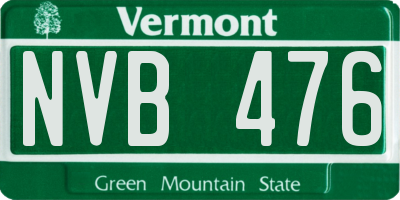 VT license plate NVB476