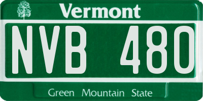 VT license plate NVB480