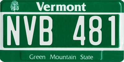 VT license plate NVB481