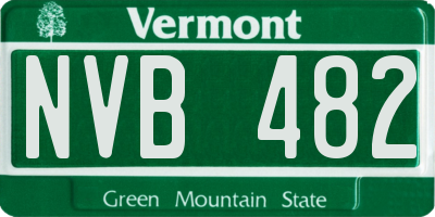 VT license plate NVB482