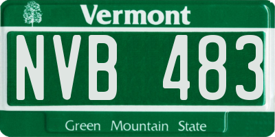 VT license plate NVB483