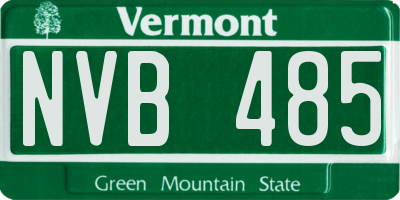 VT license plate NVB485