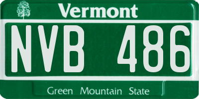 VT license plate NVB486