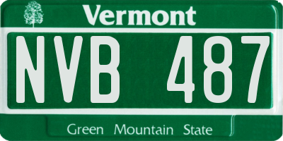 VT license plate NVB487