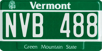 VT license plate NVB488