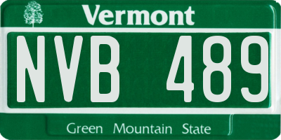VT license plate NVB489