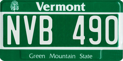 VT license plate NVB490