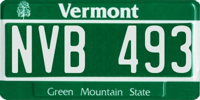 VT license plate NVB493