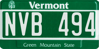 VT license plate NVB494