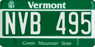 VT license plate NVB495