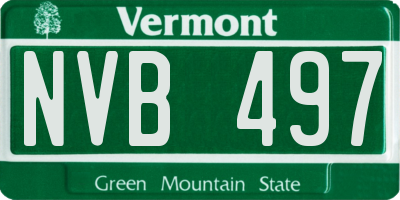 VT license plate NVB497