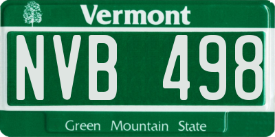 VT license plate NVB498