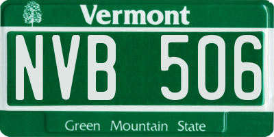 VT license plate NVB506