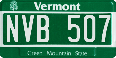 VT license plate NVB507