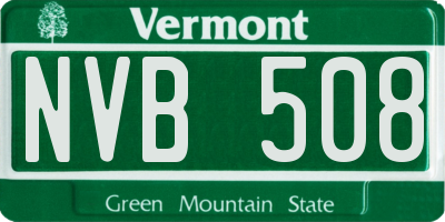 VT license plate NVB508