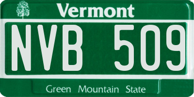 VT license plate NVB509