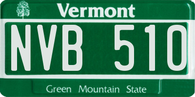 VT license plate NVB510