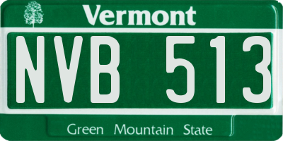 VT license plate NVB513