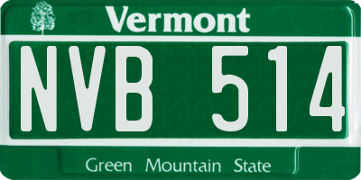 VT license plate NVB514