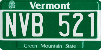 VT license plate NVB521
