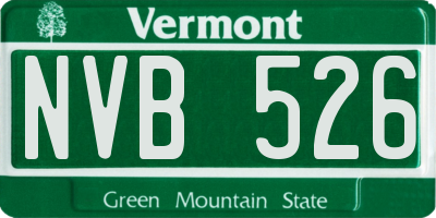 VT license plate NVB526