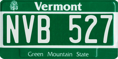 VT license plate NVB527