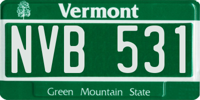 VT license plate NVB531